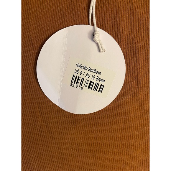 Princess Polly Ribbed Hollie Mini Skirt Brown‎ Size 6 - Picture 6 of 10